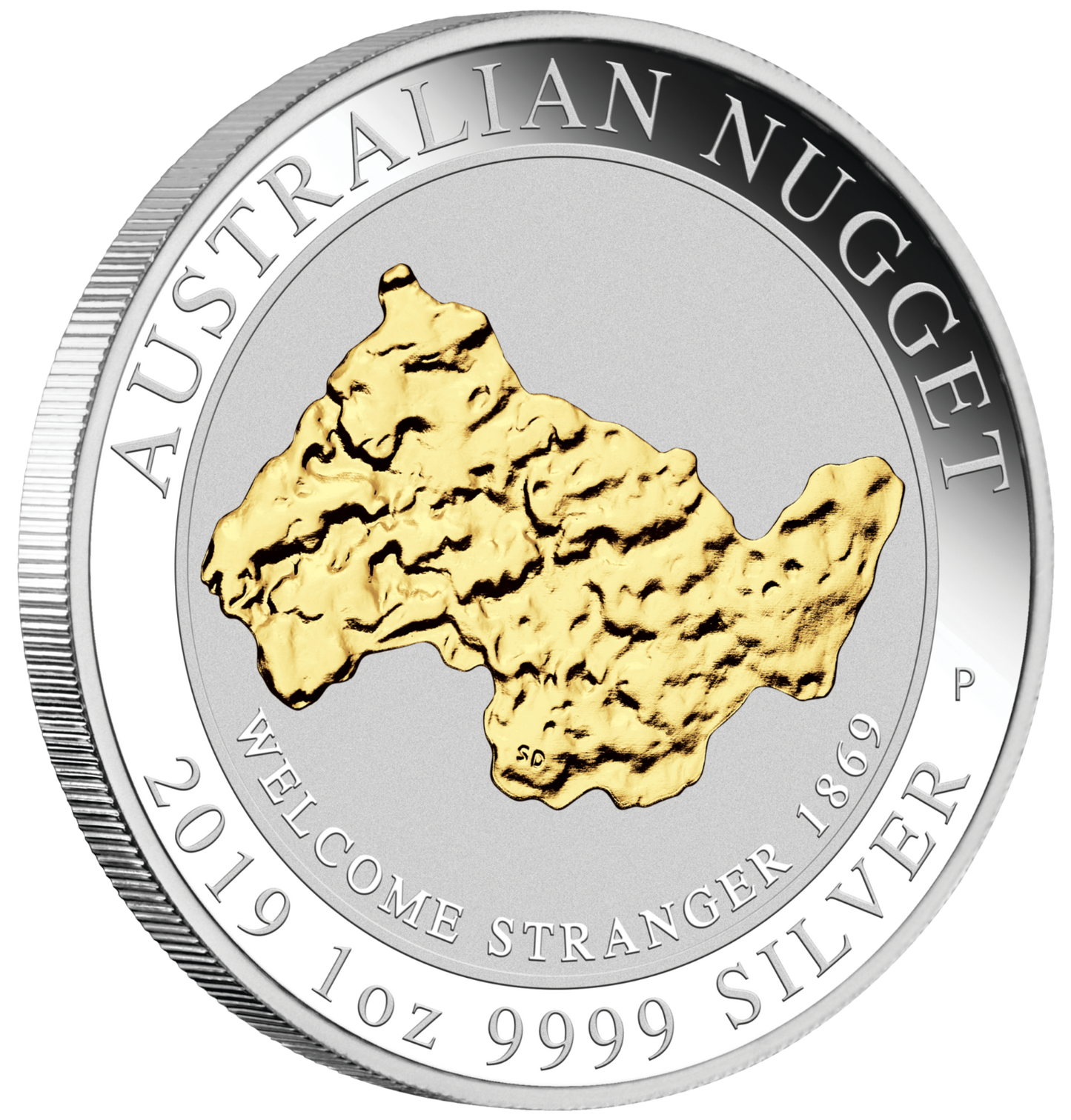 2019 $1 150th Anniversary of The Welcome Stranger Nugget 1oz Silver Gilded Coin