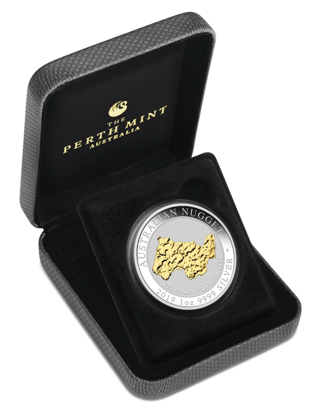 2019 $1 150th Anniversary of The Welcome Stranger Nugget 1oz Silver Gilded Coin