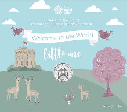 UK 2019 1p Celebrating The Birth of The Duke and Duchess of Sussex's First Child Silver Uncirculated Coin