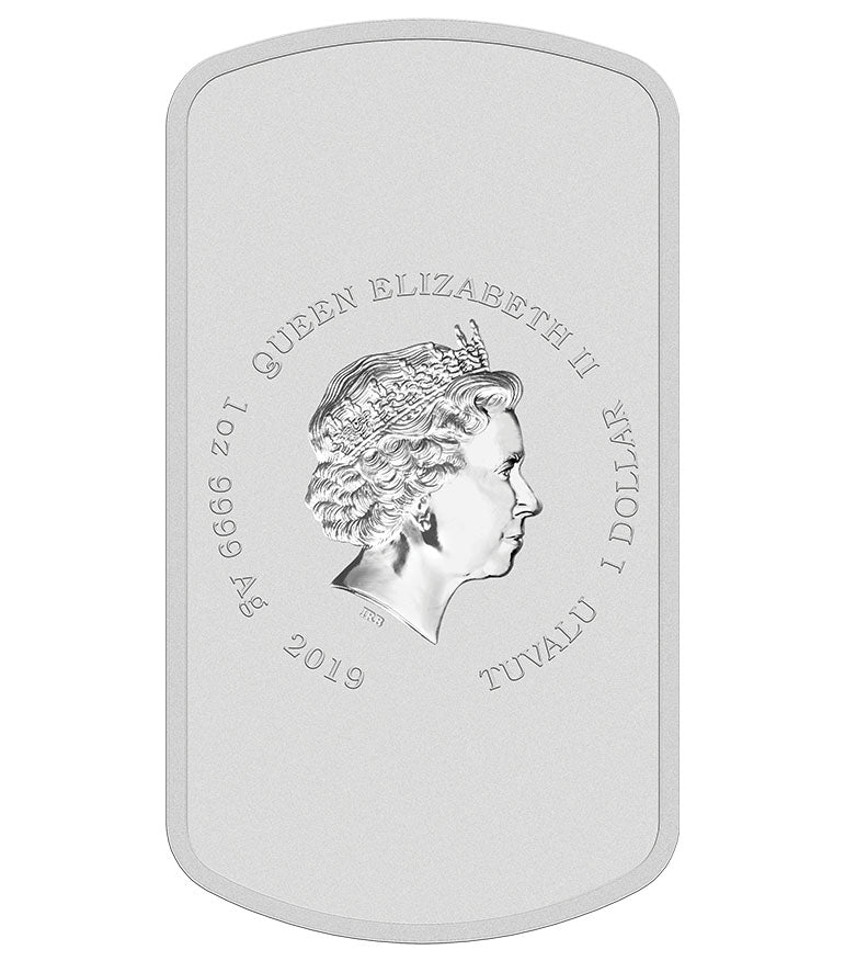 Tuvalu 2019 $1 The Simpsons Duff Beer 1oz Silver Coloured Shaped Coin