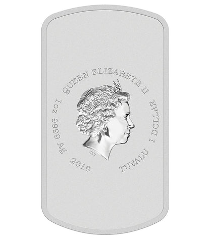 Tuvalu 2019 $1 The Simpsons Duff Beer 1oz Silver Coloured Shaped Coin