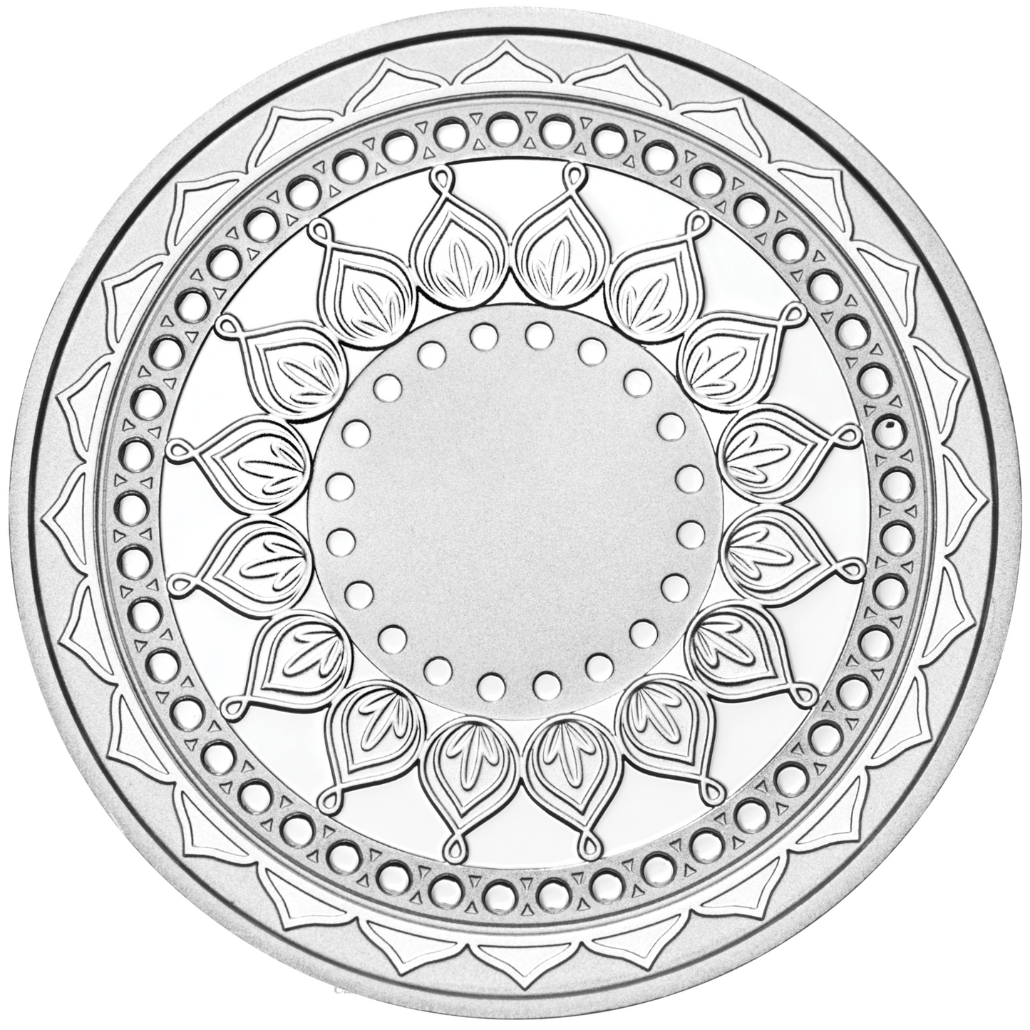 2019 Happy Diwali 1oz Silver Coloured Medallion