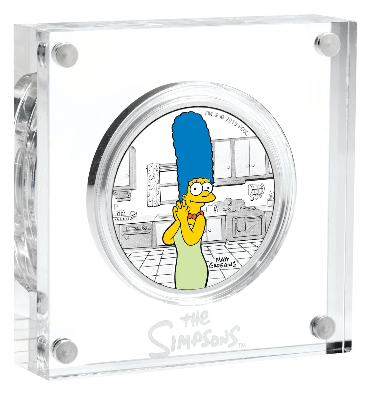 Tuvalu 2019 $1 The Simpsons Marge 1oz Silver Coloured Proof Coin