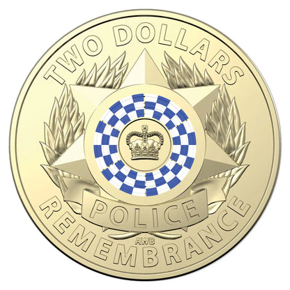 2019 $2 Police Remembrance Coloured Al-Bronze Uncirculated Coin