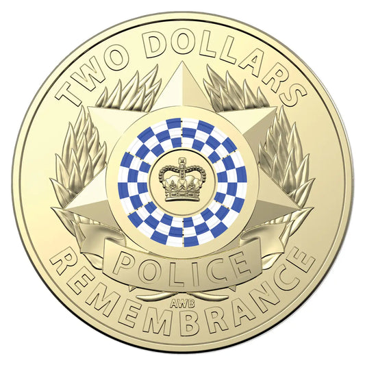 2019 $2 Police Remembrance Coloured Al-Bronze Uncirculated Coin