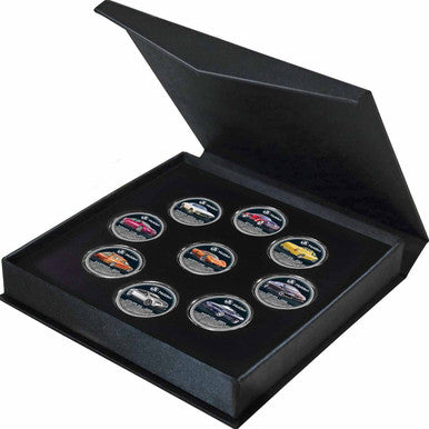 Holden The Concept Cars Silver Plated Enamel Penny 9 Coin Collection