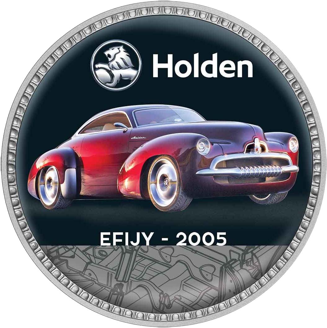 Holden The Concept Cars Silver Plated Enamel Penny 9 Coin Collection