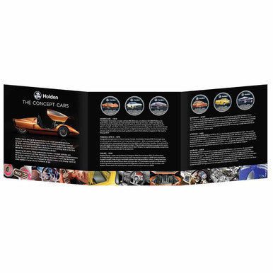 Holden The Concept Cars Silver Plated Enamel Penny 9 Coin Collection