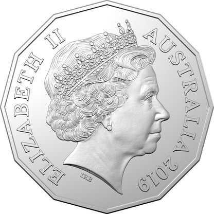 2019 50c The Ghan Celebrating 90 Years Coloured Uncirculated Coin