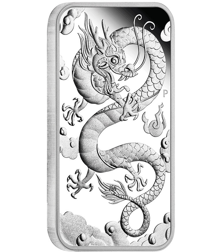 2019 $1 Dragon 1oz Silver Proof Rectangular Coin