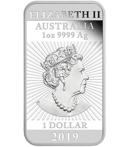 2019 $1 Dragon 1oz Silver Proof Rectangular Coin