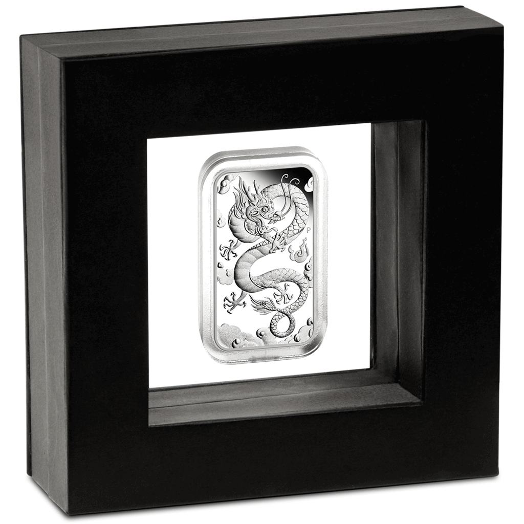 2019 $1 Dragon 1oz Silver Proof Rectangular Coin