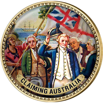 Captain Cook Gold Plated Enamel Penny 9 Coin Collection