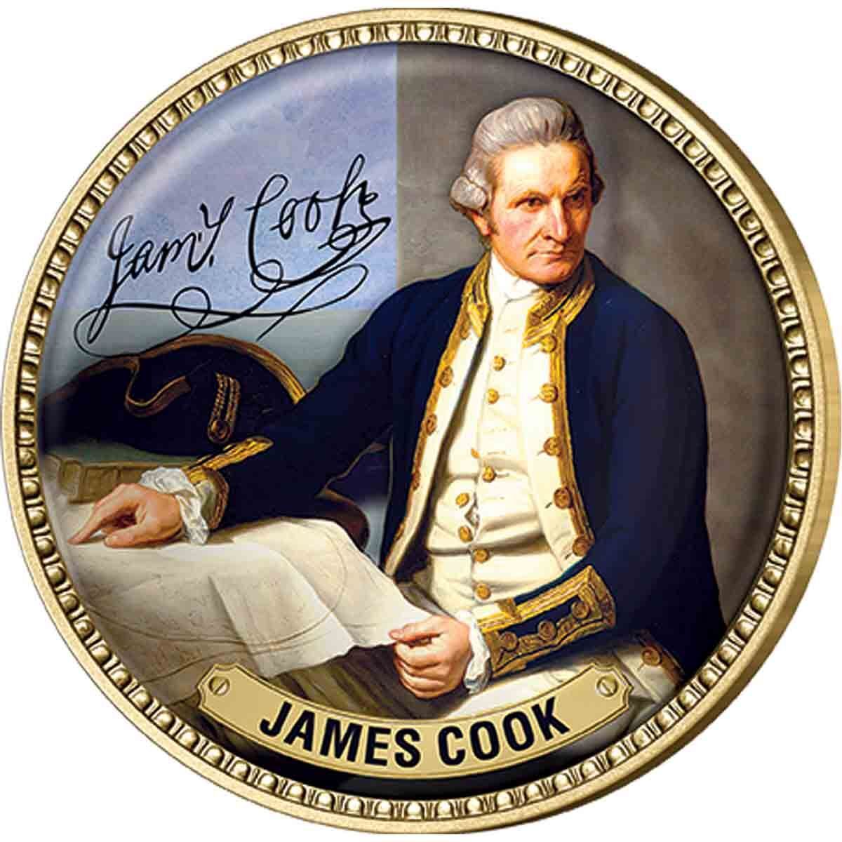 Captain Cook Gold Plated Enamel Penny 9 Coin Collection