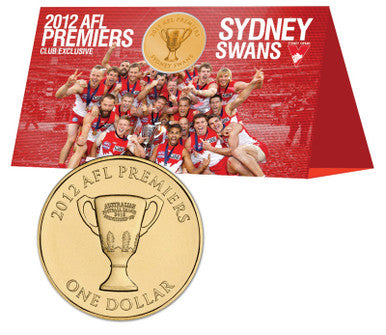 2012 $1 AFL Premiers Club Exclusive Sydney Swans Uncirculated Coin