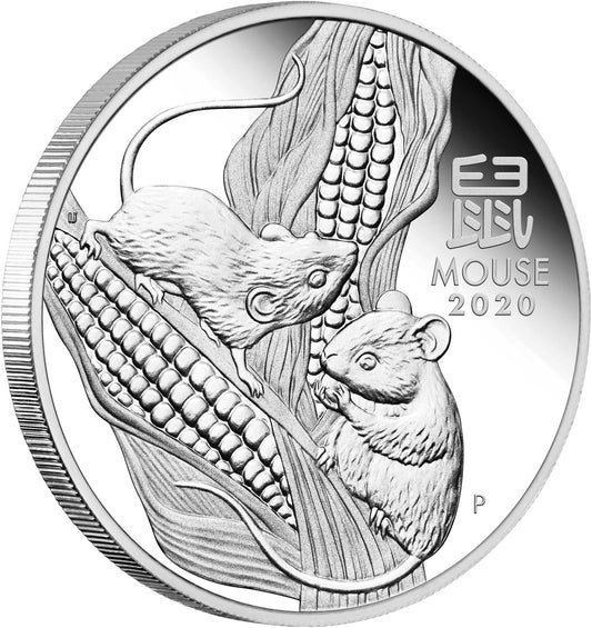 2020 50c Lunar Year of The Mouse 1/2oz Silver Proof Coin