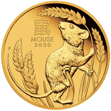 2020 Year of the Mouse $25 1/4oz Gold Proof