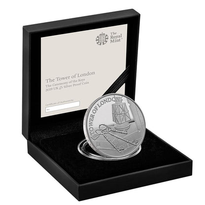UK 2019 £5 The Tower of London The Ceremony of The Keys Silver Proof Coin