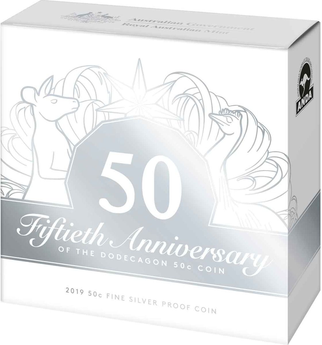 2019 50c ANDA Melbourne 50th Anniversary of The Dodecagon Silver Proof Coin