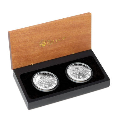 2019 Australian Kookaburra Melbourne Money Expo $1 1oz Silver Brilliant Uncirculated & Silver Proof Coin Pair