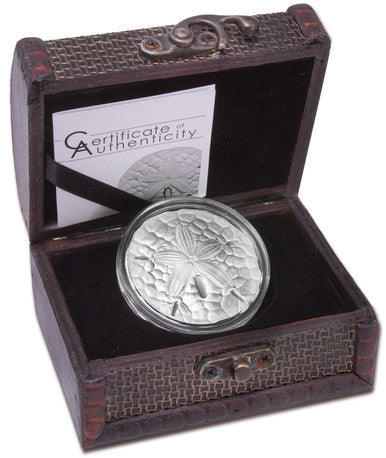 Palau 2019 1$ Sand Dollar 1oz Silver Silk Coin with Chest