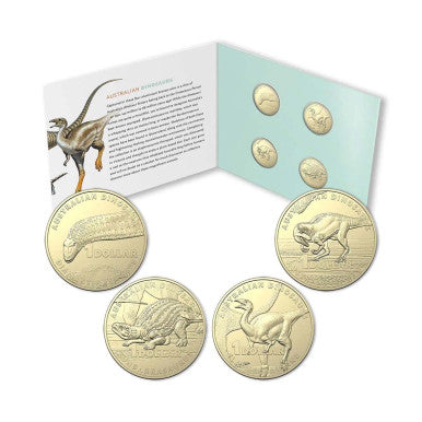 2022 Australian Dinosaurs $1 Uncirculated Four-Coin Collection