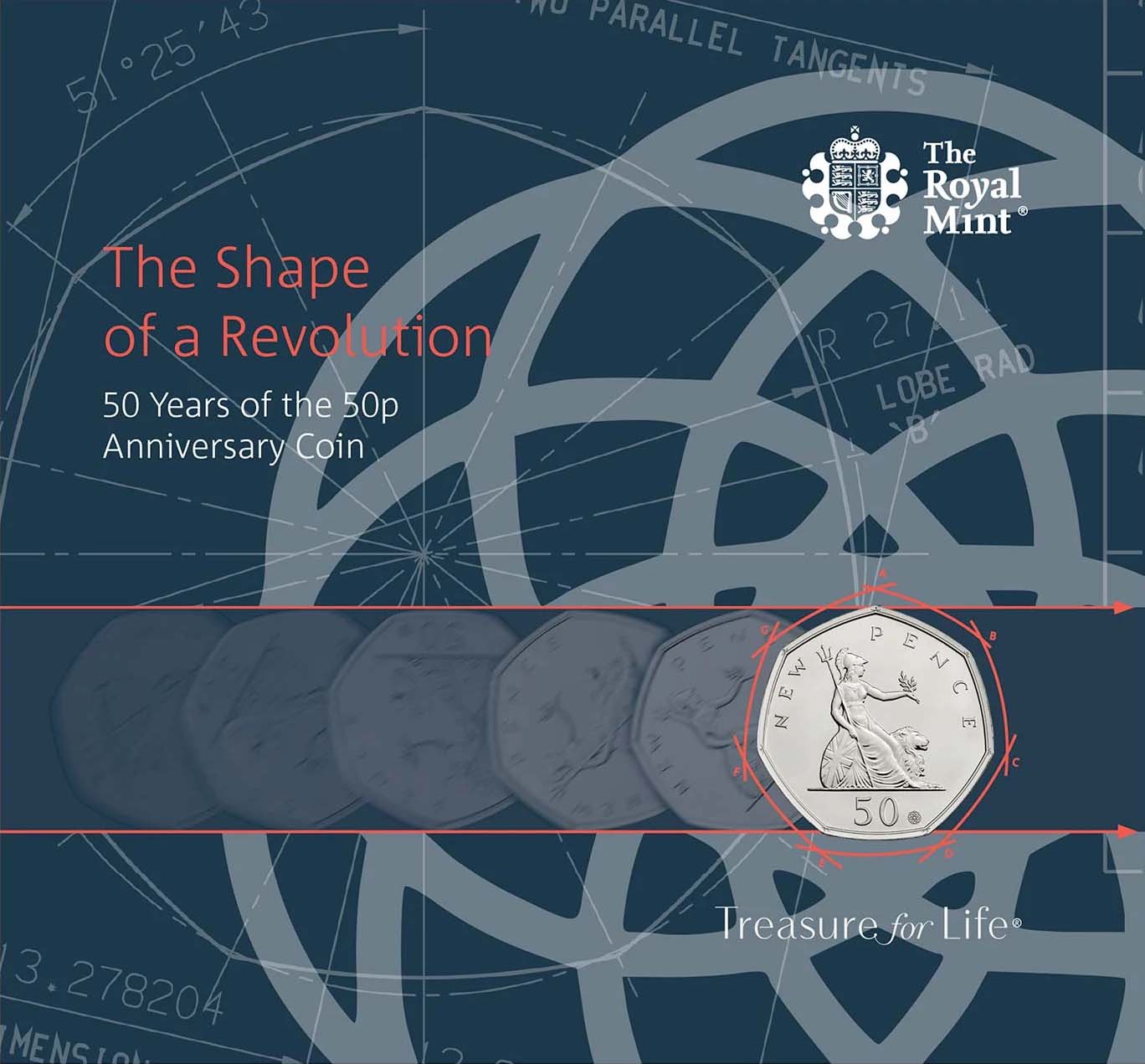 UK 2019 50p 50 Years of The 50p Anniversary Uncirculated Coin