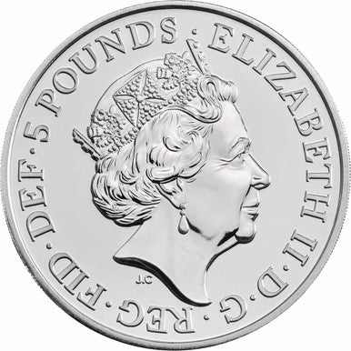 UK 2020 £5 The Queen's Beasts The White Lion of Mortimer Uncirculated Coin