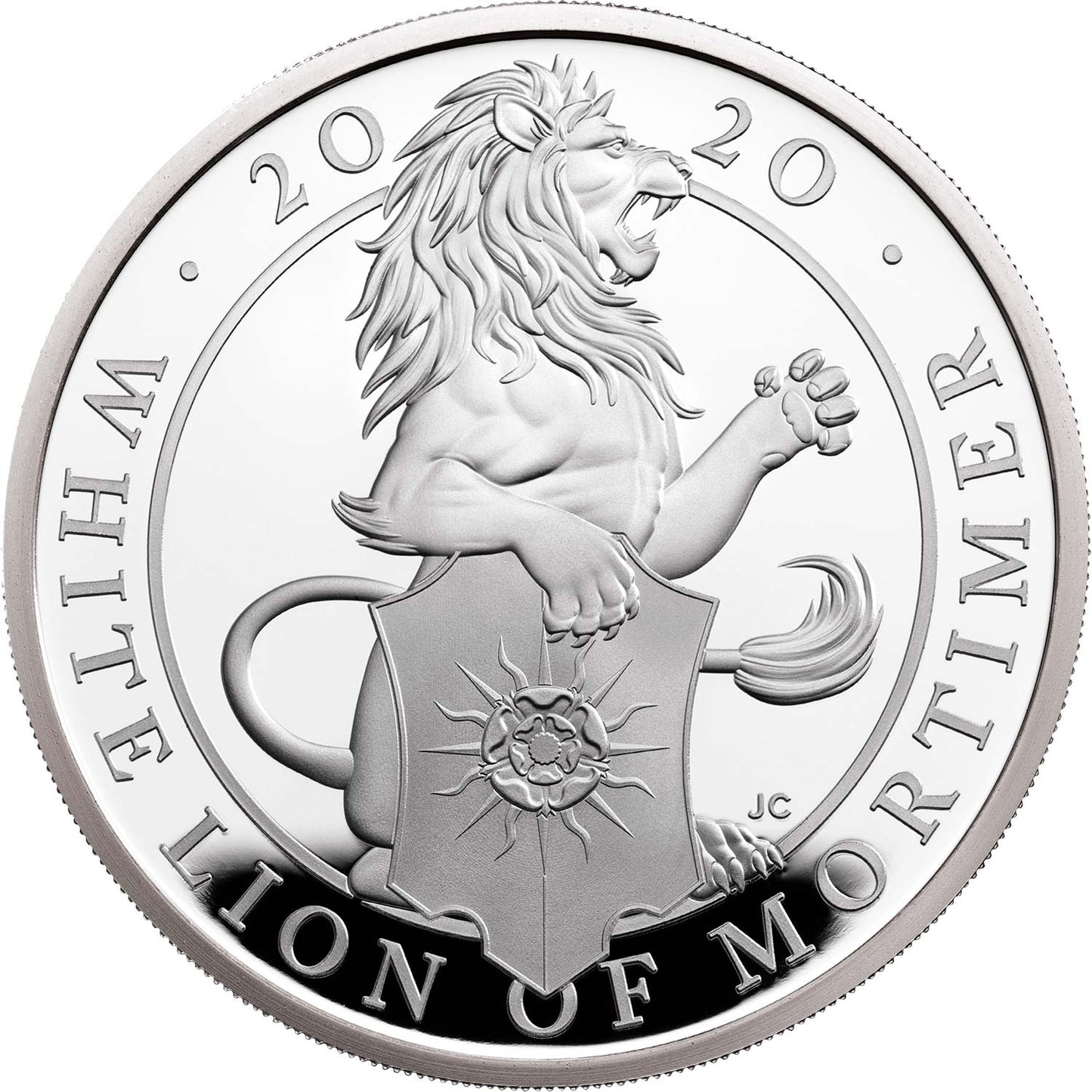 UK 2020 £2 The Queen's Beasts The White Lion of Mortimer 1oz Silver Proof Coin