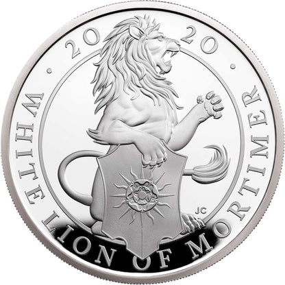 UK 2020 £2 The Queen's Beasts The White Lion of Mortimer 1oz Silver Proof Coin