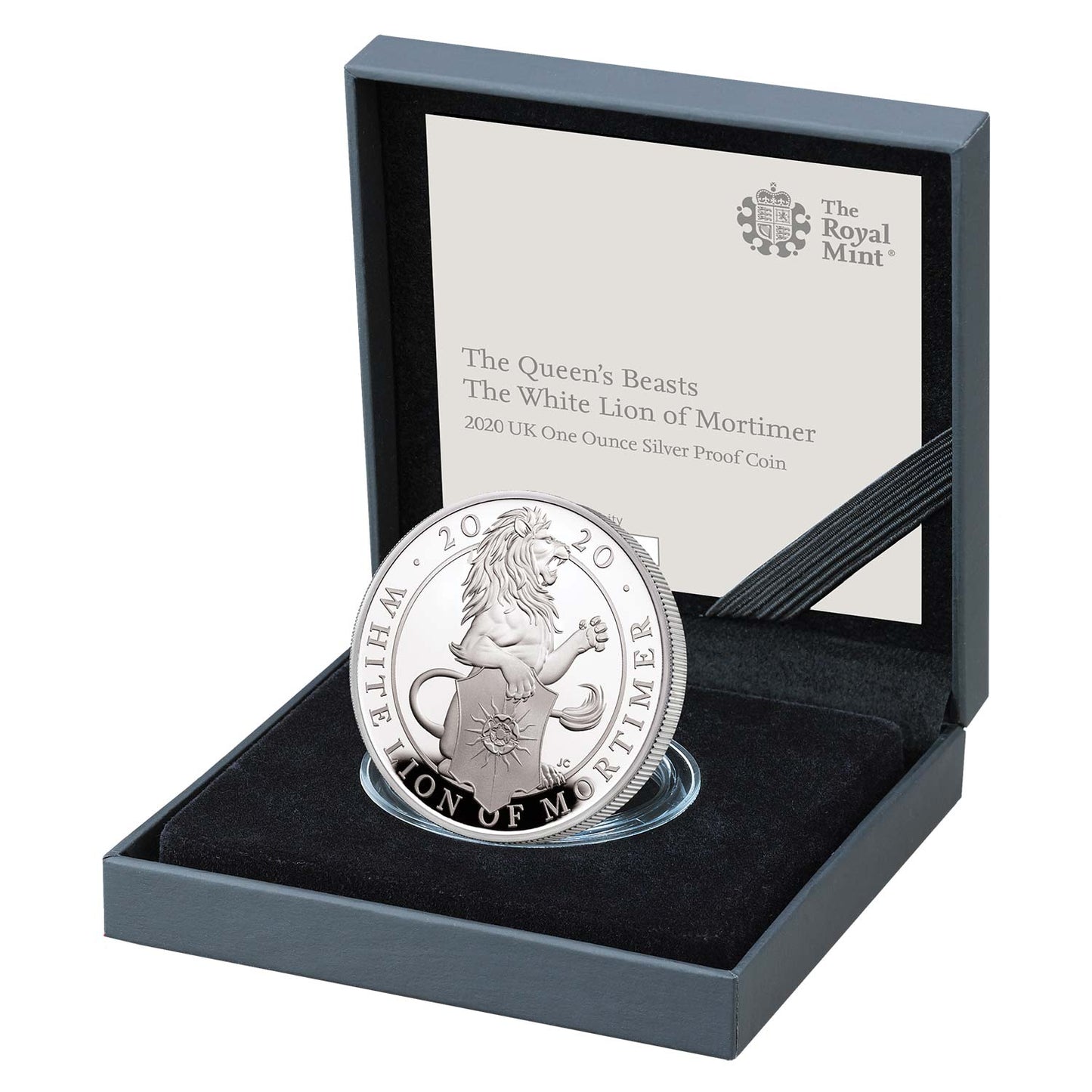 UK 2020 £2 The Queen's Beasts The White Lion of Mortimer 1oz Silver Proof Coin