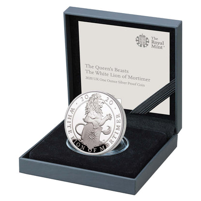 UK 2020 £2 The Queen's Beasts The White Lion of Mortimer 1oz Silver Proof Coin