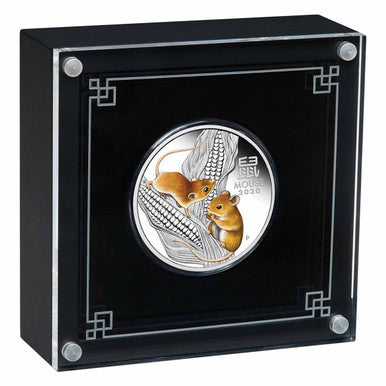 2020 $1 Lunar Year of The Mouse 1oz Silver Coloured Proof Coin