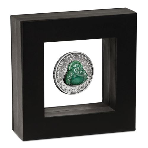 Tuvalu 2019 $1 Laughing Buddha 1oz Silver Antiqued Coin