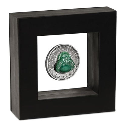 Tuvalu 2019 $1 Laughing Buddha 1oz Silver Antiqued Coin