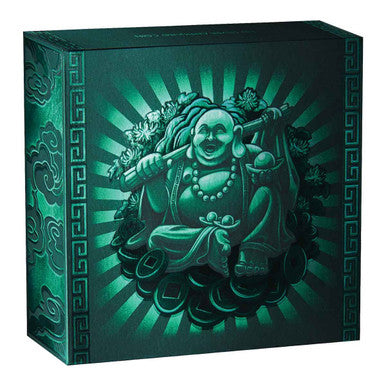 Tuvalu 2019 $1 Laughing Buddha 1oz Silver Antiqued Coin