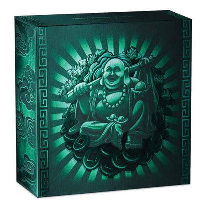 Tuvalu 2019 $1 Laughing Buddha 1oz Silver Antiqued Coin