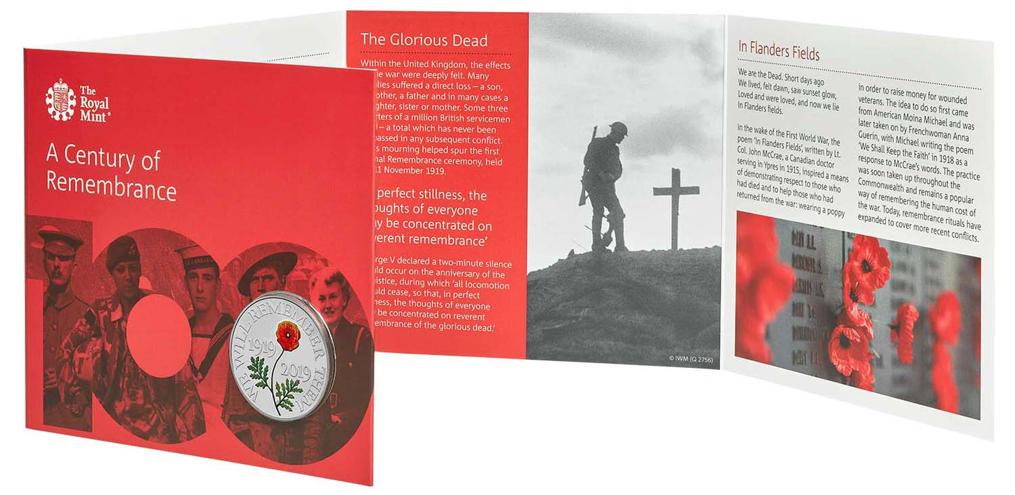 UK 2019 £5 The Remembrance Day Uncirculated Coin