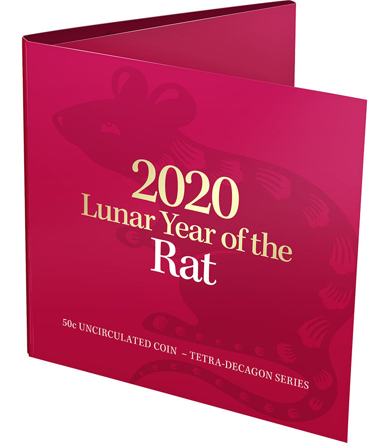 2020 50c Tetra Decagon Year of The Rat Uncirculated Coin