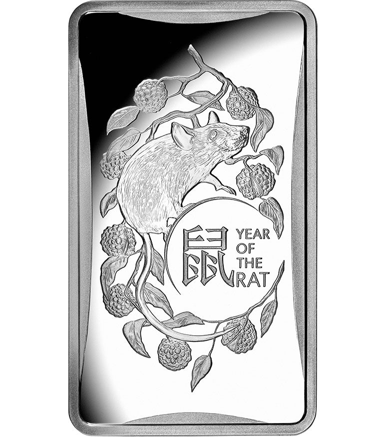 2020 $1 Year of The Rat 1/2oz Silver Ingot