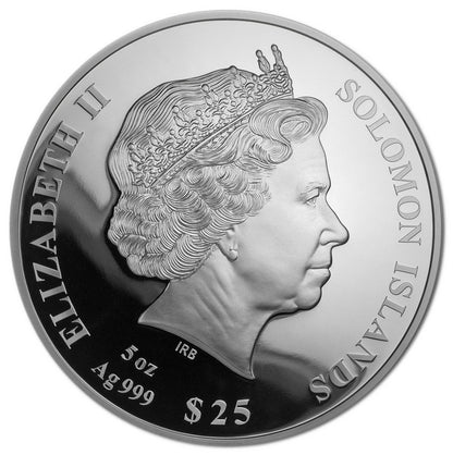 Solomon Islands 2020 $25 Discovery of A New World Leif Eriksson 5oz Silver Coloured Mother of Pearl Proof Coin