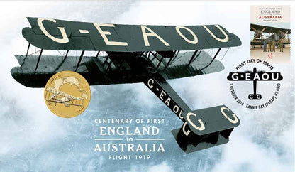 2019 $1 Centenary of First England to Australia Flight PNC