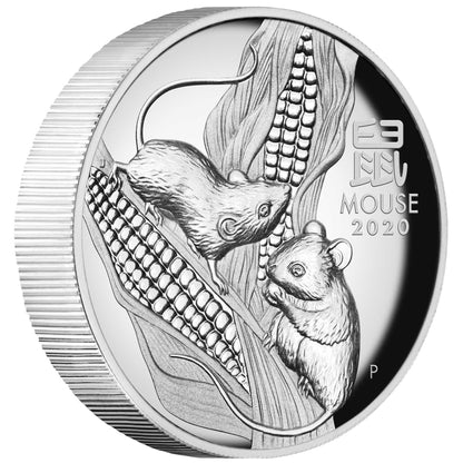 2020 $1 Lunar Year of The Mouse 1oz Silver High Relief Proof Coin