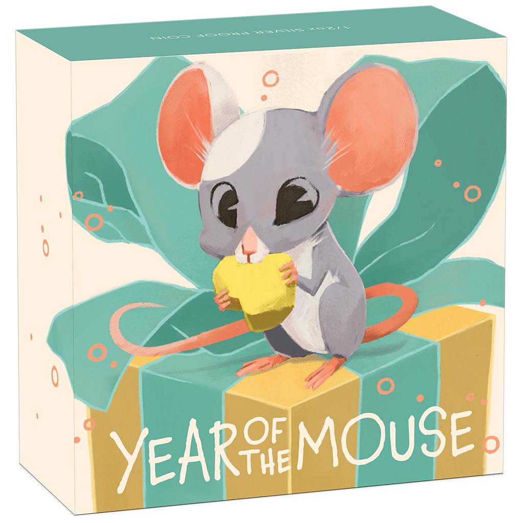Tuvalu 2020 50c Lunar Baby Year of The Mouse 1/2oz Silver Coloured Proof Coin