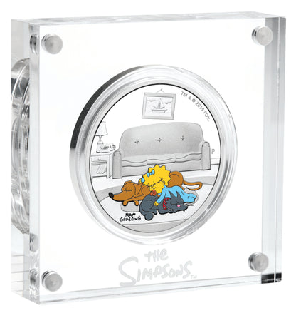 Tuvalu 2019 $1 The Simpsons Maggie 1oz Silver Coloured Proof Coin