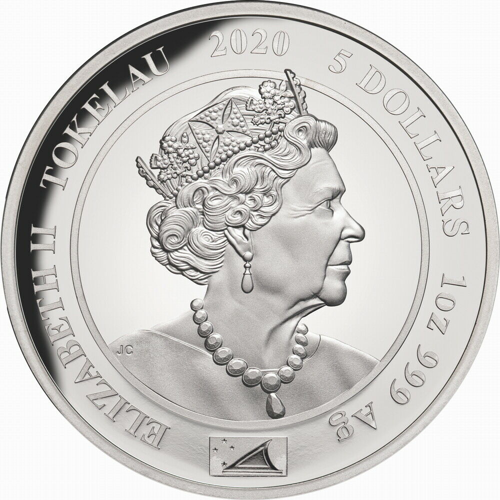 Tokelau 2020 $5 The Royal Portraits Queen Elizabeth II 1oz Silver Proof Coin