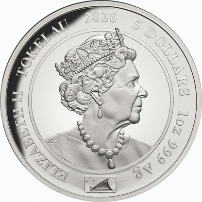 Tokelau 2020 $5 The Royal Portraits Queen Elizabeth II 1oz Silver Proof Coin