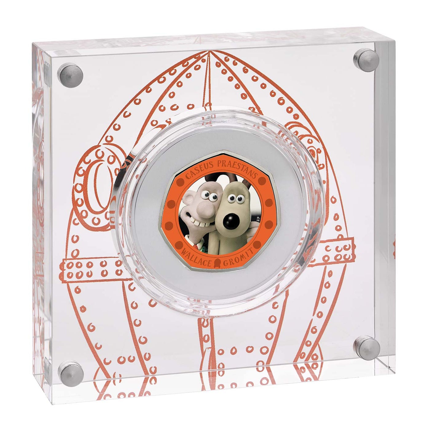 UK 2019 50p Wallace & Gromit Silver Coloured Proof Coin