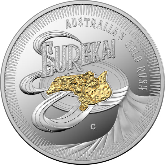 2020 $1 Eureka Australia's Gold Rush Selectively Gold Plated Silver Proof Coin