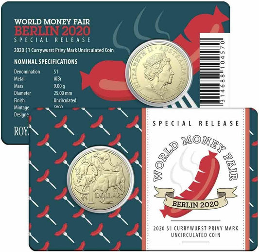 2020 $1 WMF Berlin 'Currywurst' Privy Mark Uncirculated Coin